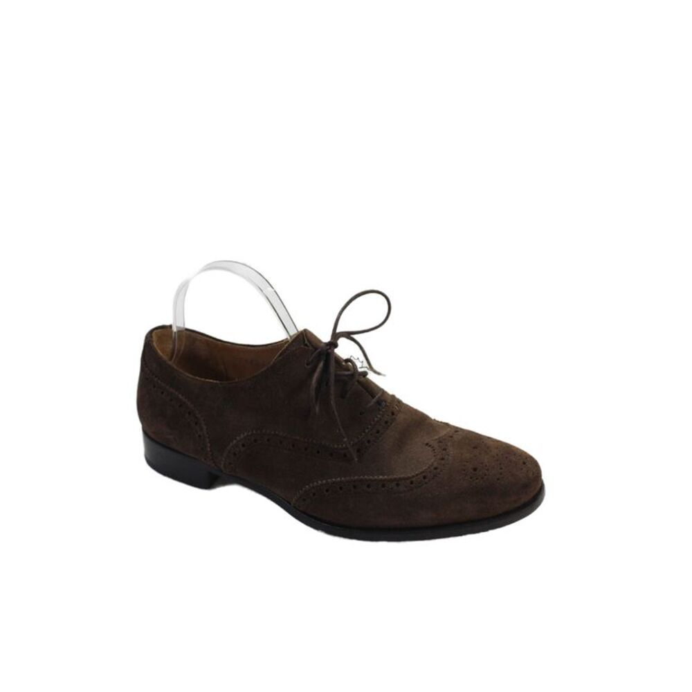Jack Erwin Mens Suede Lace Up Dress Shoe Oxfords Brown Size 8